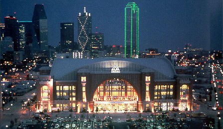 American Airlines Center in the night